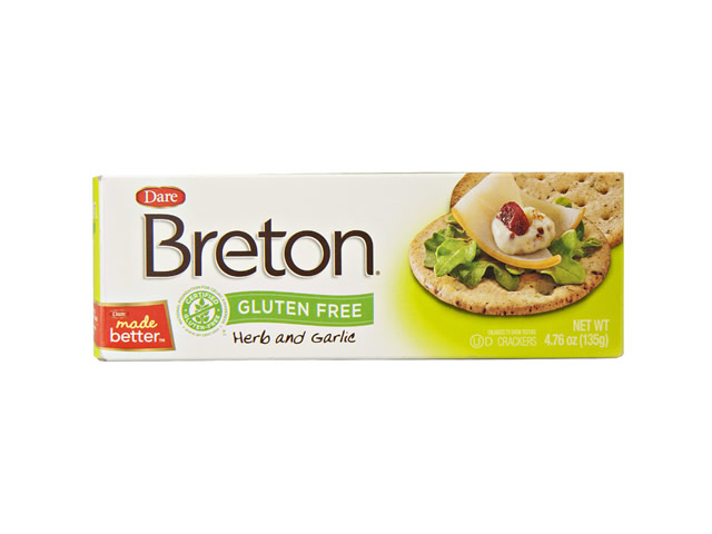 Dare Foods Garlic and Herb Gluten Free Breton Crackers