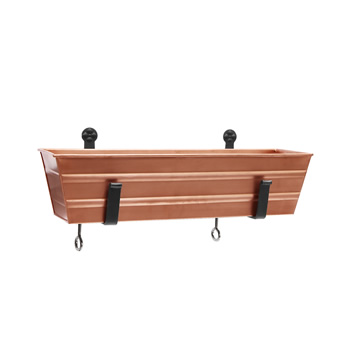 Achla C08C-RM Small Copper Flower Box With Clamp-On Brackets