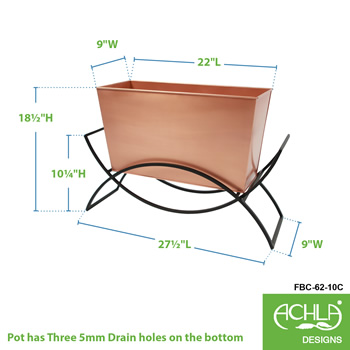 Achla FBC-62-10C Odile Planter With Copper Plated Flower Box