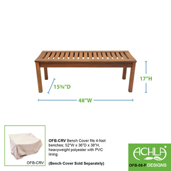 Achla OFB-08-P 4 Foot Backless Bench