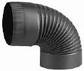 Black 8 inch Single Wall Stove Pipe Elbows