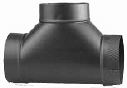 Black 8 inch Single Wall Stove Pipe Tee Joint 