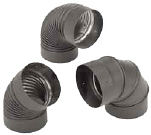 Heat-Fab Black 7 inch 22 Gauge Single Wall Stove Pipe Elbows