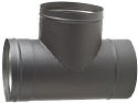 Heat-Fab Black 7 inch 22 Gauge Single Wall Stove Pipe Tee Joint