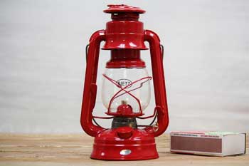 12 in. Large Red Metal Hurricane Oil Lantern Red (Set Of 2)