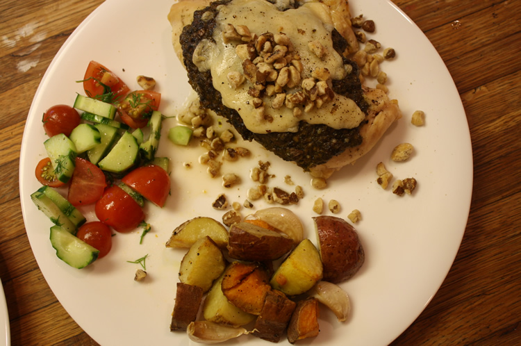 Baked Pesto Chicken Dinner