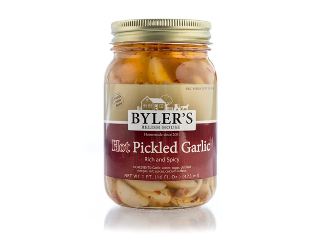 Bylers Relish House Hot Pickled Garlic