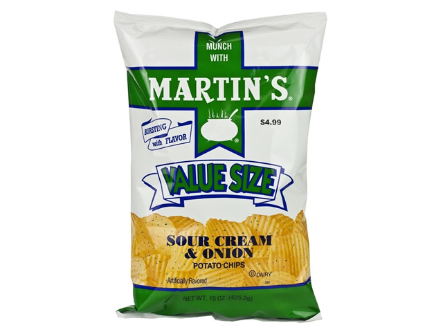 Martins Sour Cream and Onion Ripple Chips