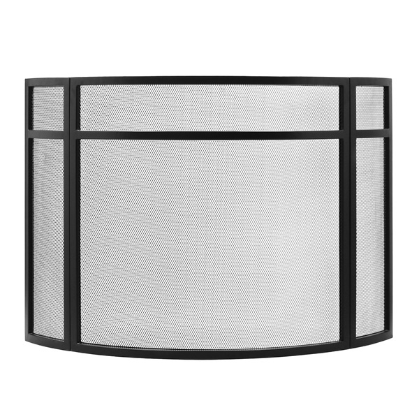 Minuteman X800493 Black Panelled Curved Fireplace Screen
