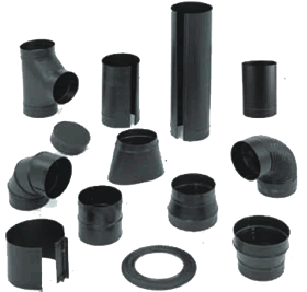 5pk Black Wood Stove Single Wall Snap Together Pipe 4" x 24" 28 ga Solid Fuel 