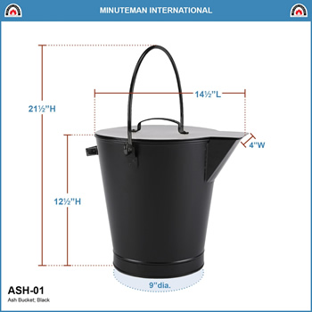 Minuteman ASH-01 All Black Ash Bucket