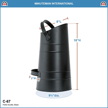 Minuteman C-67 Black Pellet Scuttle with Handle