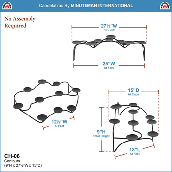 Minuteman CH-06 Contours Hearth Candelabra