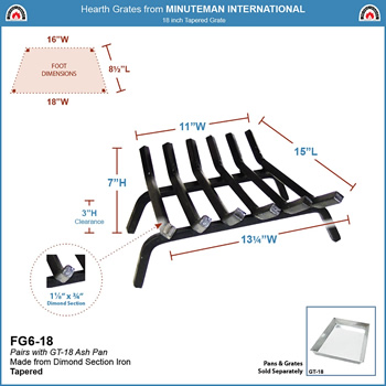 Minuteman FG6-18 18 Inch Tapered Grate