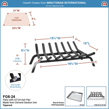 Minuteman FG6-24 24 Inch Tapered Grate