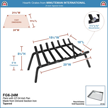 Minuteman FG6-24M 24 Inch Tapered Grate