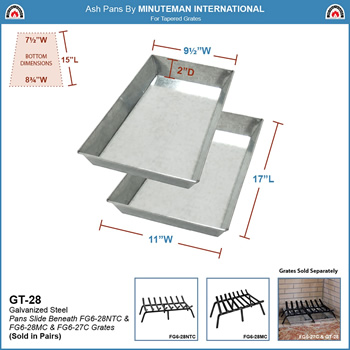 Minuteman GT-28 Ash Pan Set for 28 Inch Grate