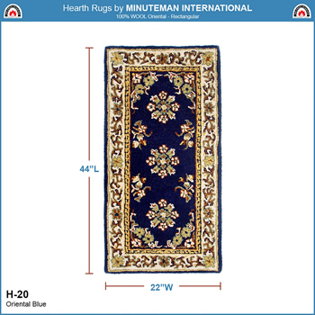 Minuteman H-20 44x22 Inch Blue Oriental Rectangular Rug