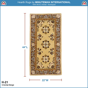 Minuteman H-21 44x22 Inch Beige Oriental Rectangular Rug