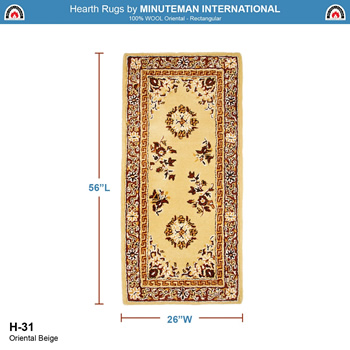 Minuteman H-31 56x26 Inch Beige Oriental Rectangular Rug