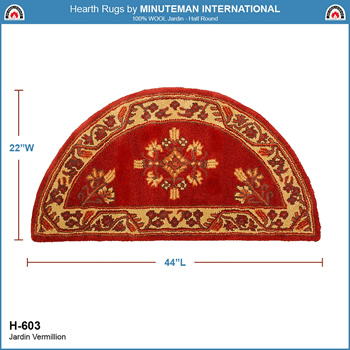 Minuteman H-603 Jardin Vermillion Half Round Rug