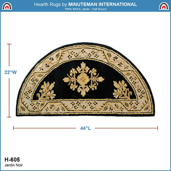 Minuteman H-605 Jardin Noir Half Round Rug