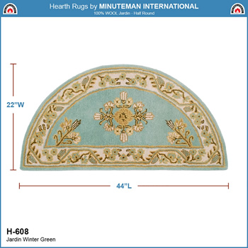 Minuteman H-608 Jardin Wintergreen Half Round Rug