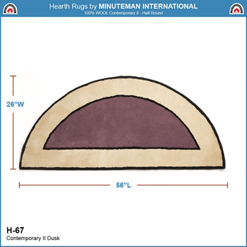 Minuteman H-67 Dusk Contemporary II Half Round Rug