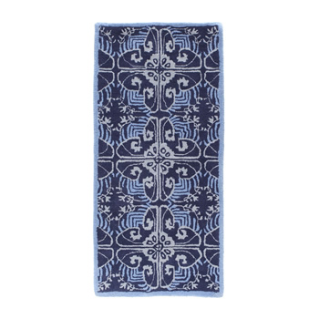 Minuteman H-70 56x26 Prussian Blue Art Deco Rectangular Rug