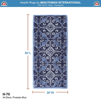 Minuteman H-70 56x26 Prussian Blue Art Deco Rectangular Rug