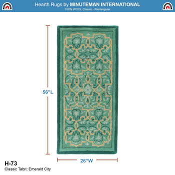 Minuteman H-73 56x26 Inch Emerald City Tabriz Rectangular Rug