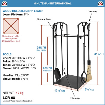 Minuteman LCR-08 32 Inch Mission Wood Holder