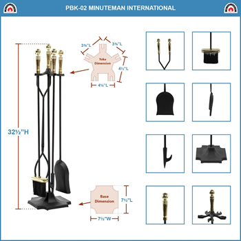 Minuteman PBK-02 Black with Polished Brass Concord Tool Set