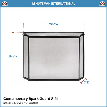 Minuteman S-54 39x29 Inch Contemporary Spark Guard Fireplace Screen
