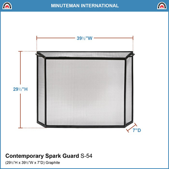 Minuteman S-54 39x29 Inch Contemporary Spark Guard Fireplace Screen
