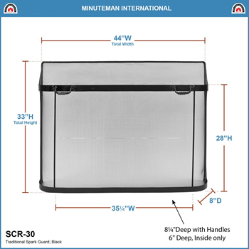 Minuteman SCR-30 44x33 Inch Traditional Spark Guard Fireplace Screen