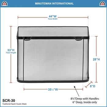 Minuteman SCR-30 44x33 Inch Traditional Spark Guard Fireplace Screen