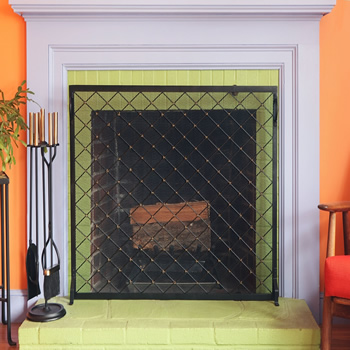 Minuteman SF-4433 44 x33 InchHarlequin Flat Fireplace Screen