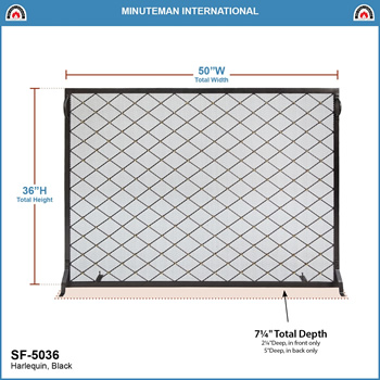 Minuteman SF-5036 50x36 Inch Harlequin Flat Fireplace Screen