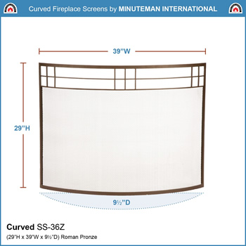 Minuteman SS-36Z Arts and Crafts Curved Fireplace Screen