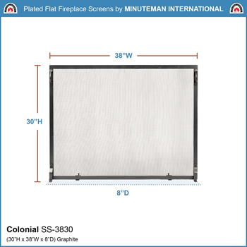 Minuteman SS-3830 38x30 Inch Colonial Flat Fireplace Screen