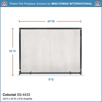 Minuteman SS-4433 44x33 Inch Colonial Flat Fireplace Screen