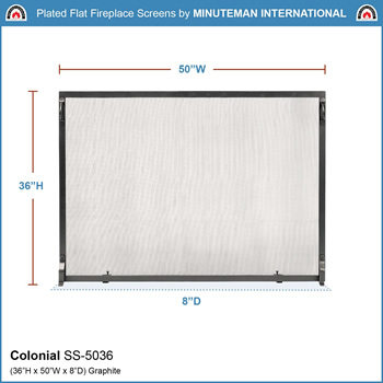 Minuteman SS-5036 50x36 Inch Colonial Flat Fireplace Screen