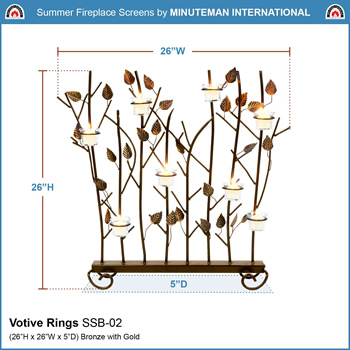 Minuteman SSB-02 Summer Fireplace Screen for Votives