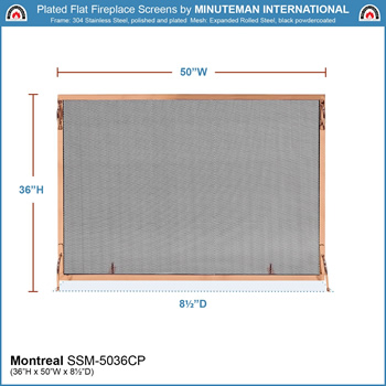 Minuteman SSM-5036CP 50x36 Inch Montreal Copper Fireplace Screen