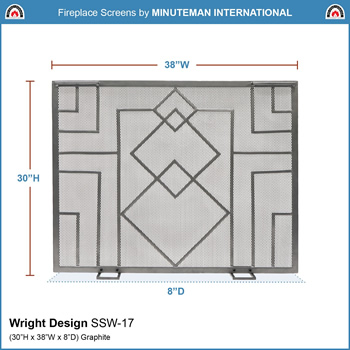 Minuteman SSW-17 38x30 Inch Wright Design Fireplace Screen