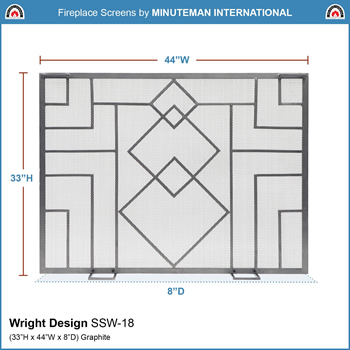 Minuteman SSW-18 44x33 Inch Wright Design Fireplace Screen