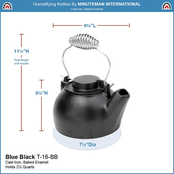 Minuteman T-16-BB Blue-Black Enameled Humidifying Kettle