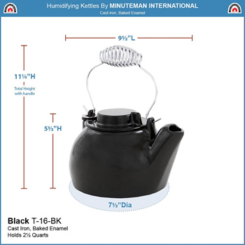 Minuteman T-16-BK Black Enameled Humidifying Kettle