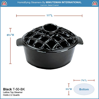 Minuteman T-50-BK Black Lattice Top Steamer